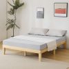 Basic bed frame, painted surface, pine wood, original wood color, Queen 202*151*30.5cm wooden bed, single bed
