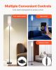 VEVOR Dimmable Floor Lamp, Stepless Adjustable Colors, Modern Standing Lamp with Remote Control, Foot Switch & APP Control