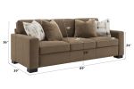 Darya 3Pcs Suede/Fabric Living Room Set (1 Chair, 1 Loveseat, 1 Sofa)