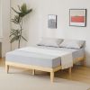 Basic bed frame, painted surface, pine wood, original wood color, Queen 202*151*30.5cm wooden bed, single bed