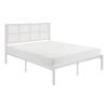 1pc Eastern King Platform Bed, Metal Frame White Finish Faux Cane Panel Headboard Casual Coastal Bedroom Furniture, Bed in a Box