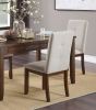 Dark Cherry Finish 5pc Dining Set Table and 4 Side Chair Chenille Upholstery Functional Drawers Table Wooden Funiture Dining Kitchen Set