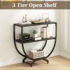 3 Tier Console Tables, 30" Height Entryway Table, Sofa Table Behind Couch Table, Rustic Black