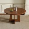Round Dining Table for 4 - 47 Inch Farmhouse Kitchen Table, MDF Circle Table with Wood Grain Finish, 300lb Weight Capacity