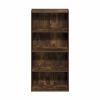 Basic 4-Tier Open Shelf Bookcase, Bookshelf, Storage Organizer, 7 x 17 x 35, Amber Pine