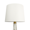 Enclave Hydro White Table Lamp with On/Off Switch Faux Marble Base Fabric Shade
