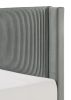 1pc Contemporary Plush Upholstered Headboard Ribbed Texture Low-profile Frame Unobtrusive Legs Youth Kids Twin Platform Bed Light Gray Bedroom Furnitu