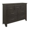 1pc Charcoal Gray Finish 7 Drawers Dresser Transitional Style Wooden Bedroom Furniture