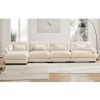 L Shaped Sectional Cloud Sofa , Convertible Deep 4 Seater Modular Couch for Living Room,Modern Velvet Comfy Upholstered Corner Couch Waist Pillows
