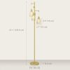Industrial Floor Lamp with 3 Hanging Wire Lampshades, Dimmable Standing Lamp for Living Room, Gold