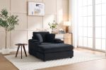 [VIDEO/New]Corduroy Upholstered Chaise Lounge Sofa with Handrail storage,Movable ottoman,Cupholders