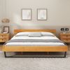 PINE WOOD BED FRAME KING SIZE,NATURAL & BLACK COLOR