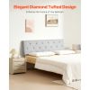Headboard, Full Size Headboard with Adjustable Height, Comfortable Diamond Tufted for Full Size Bed, W 56.3 x H(35.6-47.4)inches, Ideal for Bedroom