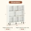 8 Cube Bookcase 3-Tier Modern Storage Organizer with 5 Metal Legs Bookshelves