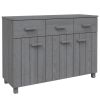 Sideboard Dark Grey Solid Pine Wood, MDF Medium Buffet Sideboard