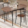 3 Pieces Dining Set with 2 Chairs and Modern Kitchen Table for Small Space