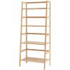 4-Tier Bamboo Ladder Shelf, Trapezoid Open Bookcase, Display Storage Rack Organizer, Freestanding Flower Plant Stand