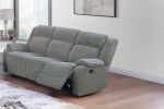 Motion Sofa And Loveseat w Console Smoke Fur Like Corduroy 2pc Reclining Sofa Set Living Room