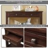 36'' Farmhouse Pine Wood Console Table Entry Sofa Table with 4 Drawers & 1 Storage Shelf for Entryway Living Room Bedroom Hallway Kitchen (Light Espre