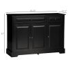 Modern Black Sideboard Buffet with Cupboards Drawers Shelves for Living Room Kitchen Storage