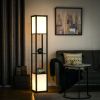 Modern Shelf Floor Lamp with Dual Ambient Light, Standing Lamp Living Room, Bedroom, 10.25"x10.25"x61.5", Black