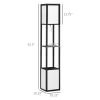 Modern Shelf Floor Lamp with Dual Ambient Light, Standing Lamp Living Room, Bedroom, 10.25"x10.25"x61.5", Black