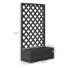 Trellis Planter Box for Climbing Plants, Raised Garden Bed w/ Trellis Lattice for Outdoor Garden, Backyard, Black