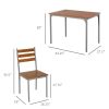 Modern Dining Table Set for 4, 5-Piece Kitchen Table Set, Rectangular Dining Table and 4 Chairs for Small Space, Dinette, Breakfast Nook, Brown
