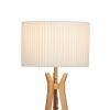 63" Natural Wood Tripod Floor Lamp with Pleated Shade