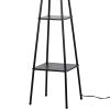 Metal Etagere Floor Lamp Charcoal Finish