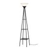 Metal Etagere Floor Lamp Charcoal Finish