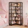 Wooden corner bookshelf, independent display rack, vertical storage rack