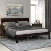 Platform Bed Frame with Headboard ;  Wood Slat Support ;  No Box Spring Needed ; Queen; Espresso