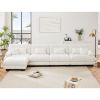 Free Combination, Modular Sectional Sofa,L Shaped Couch for Living Room, 4-Seater Comfy Cloud Couch with Convertible Ottoman, , Chenille White