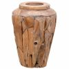 Decoration Vase Natural wood Solid Teak Wood 15.7x23.6 in