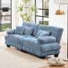Cloud Couch 2 Seater Sofa for Living Room, Chenille 2 - Seat sofa with 2 Lumbar pillows and 2 throw pillows,Chenille Blue