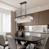 Chandeliers,Rectangular Crystal Chandelier Adjustable,E12 Modern Industrial Crystal Lights
