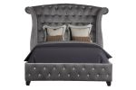 Sophia Queen 5 Pc Upholstery Bedroom Set Made With Wood in Gray
