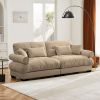 Large Size Modern Two-seater Sofa with Bolstered Armrests,Velvet 2-Seater Sofa With Waist Pillows and Throw Pillows , Suitable for Living Room , Loft