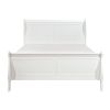 Classic Louis Philipe Style White Queen Size Bed 1pc Traditional Design Bedroom Furniture Sleigh Bed