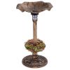 Standing Pedestal Birdbath and Feeder Combo with Lotus Leaf Bowl