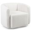 Modern Upholstered Sherpa Accent Chair with Curved Backrest and Armrests