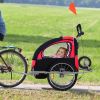 Elite 360 Swivel Double Child Red Bike Trailer, Secure Two-Wheel Bicycle Cargo Carrier with Safety Harnesses