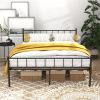 Queen Size Bed Frame, Headboard and Footboard,Structurally Stable, Under Bed Storage,No Box Spring Needed,Black