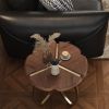Mid-Century Round Walnut Wood Finish Nesting Coffee Table 2 Piece