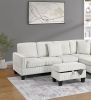 3pc Sectional Set RAF Chaise LAF Sofa Storage Ottoman Beige Color Corduroy Couch Pillows Modern Living Room