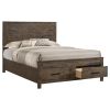 Rustic Golden Brown Queen Storage Bed