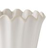 Stoneware Scalloped Vase, Cream, 9"