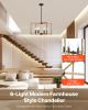 VEVOR 6-Light Chandelier, Metal Farmhouse Chandelier, Adjustable Height, Dining Room Hanging Light Fixture for Ceilings, Modern Chandelier for Bedroom
