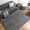6x9 ft Rugs for Living Room,Grey Fluffy Carpet Large Fuzzy Plush Shag Comfy Soft, Non-Slip Indoor Floor Carpet,Room,Bedroom,Playroom
